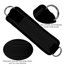 US (Black)Fitness Ankle Straps For Cable Machine Double DRing Adjustable