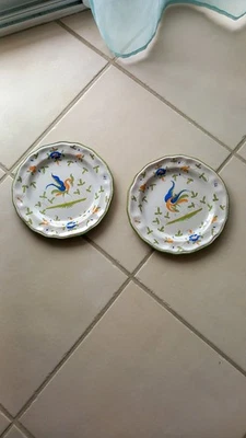 Lot De 3 Assiettes Vintage Pornic - Céramique Oiseaux - Réf. 033, 036, 038