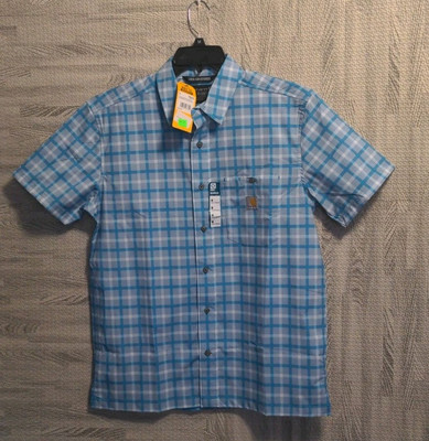 CARHARTT NWT Force Sun Defender Relaxed Fit Lightweight Short-Sleeve Plaid Shirt