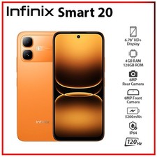 (New) Infinix Smart 20 4GB+128GB ORANGE Dual SIM Unlocked Android Cell Phone
