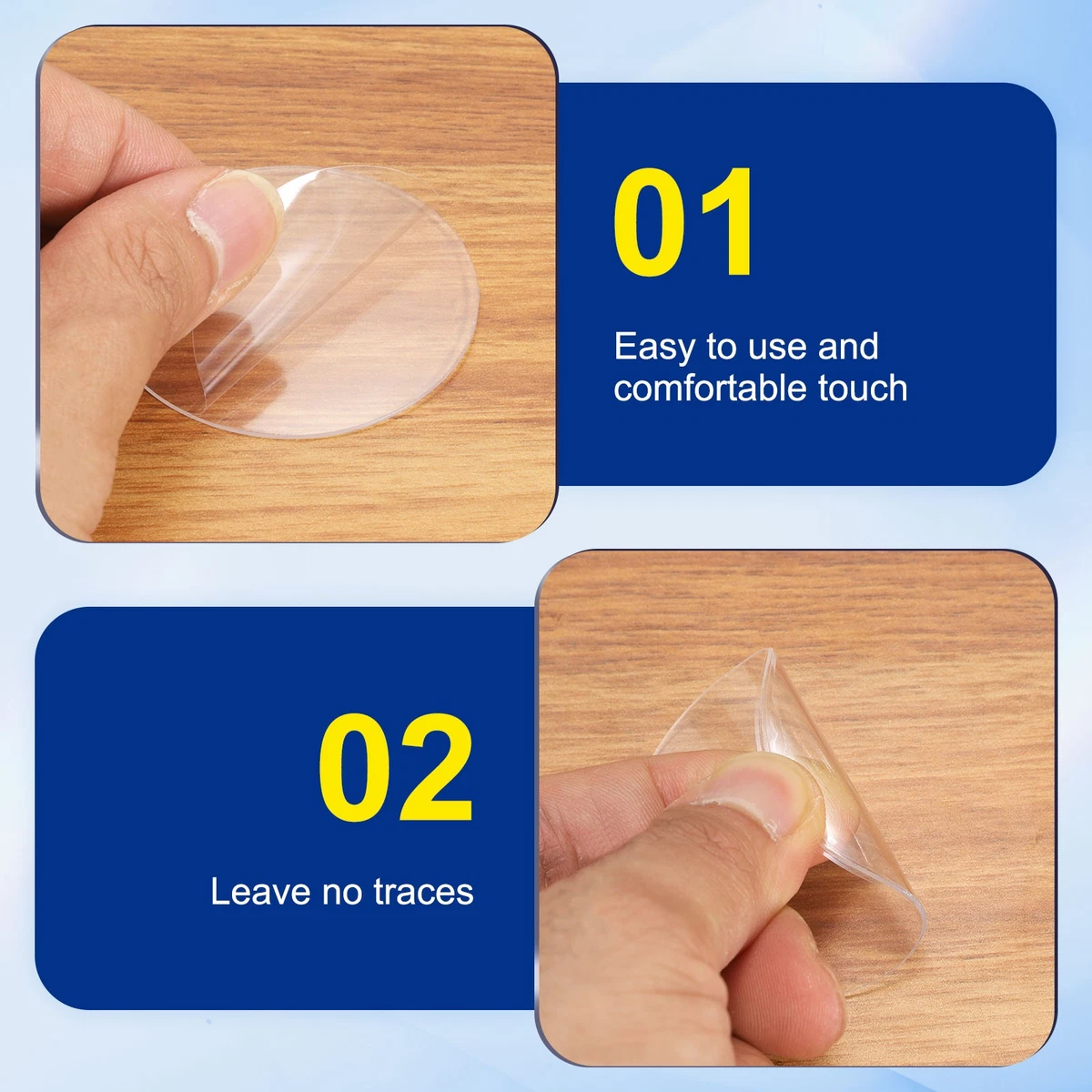 20 uds almohadillas adhesivas de doble cara redondas 30x30 mm lámina acrílica transparente