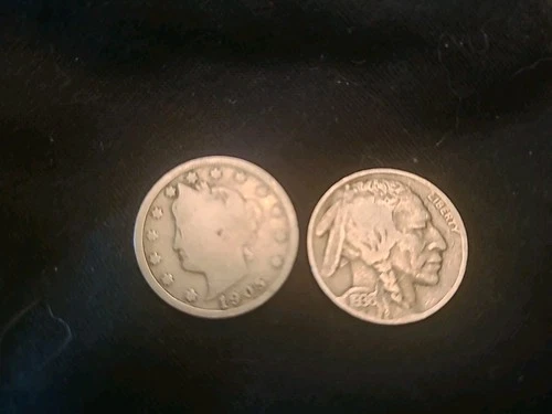 1905 Barber And 1936 Buffalo Nickles.