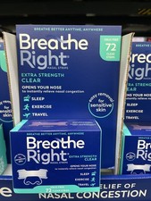Breathe Right Extra Strength Nasal Strips, Clear - 72 Count