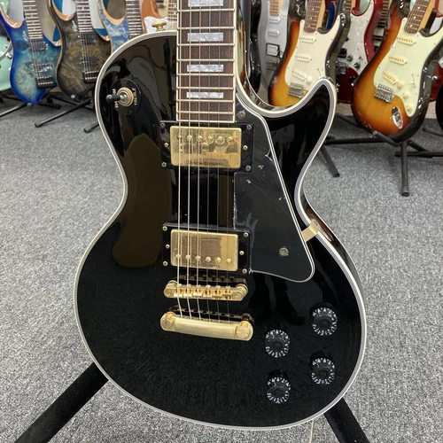 Grass Roots Les Paul Guitar Black Duncan Pickups Used 9751