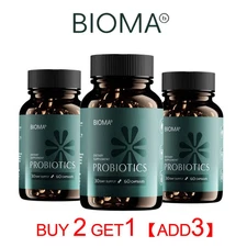 Bioma Probiotics For Digestive Health 3 in 1 Gut Health Formula 60 Capsules NEW