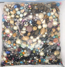 Mixed Variety of Jewelry Beads 6 Lbs Glass Round Charms Faux Pearls Crafts
