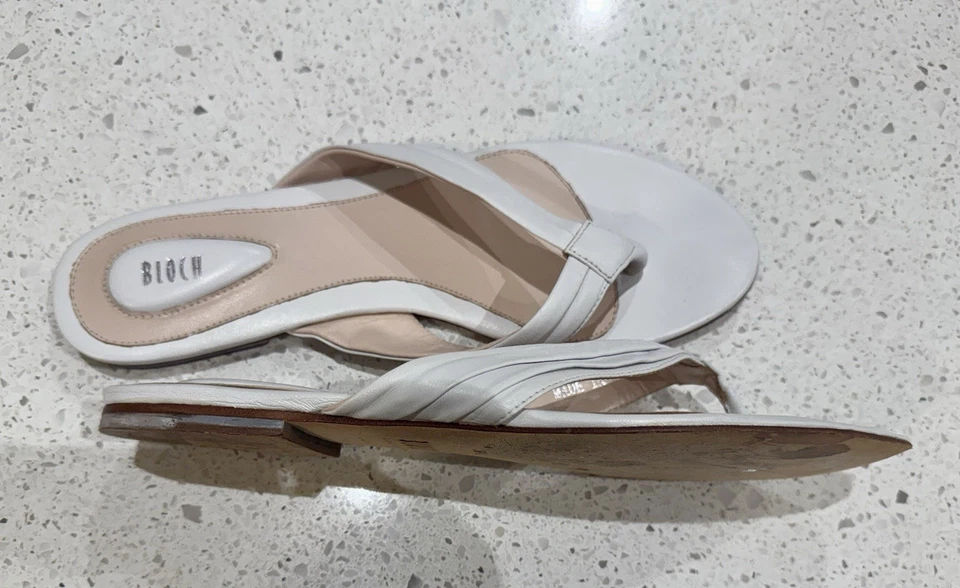Chanclas Bloch Ballet Usadas en Excelente Condición Cuero Suave Blanco 39.5 Foto 2 de 4