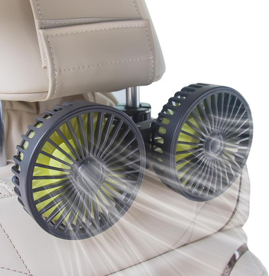 Car Fans for Backseat - Dual Head USB Cooling Car Fan for Kids, 360° Rotatable C