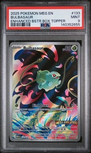 Pokémon TCG Bulbasaur Enhanced Mega Evolution Promo Card 133/132, PSA 9