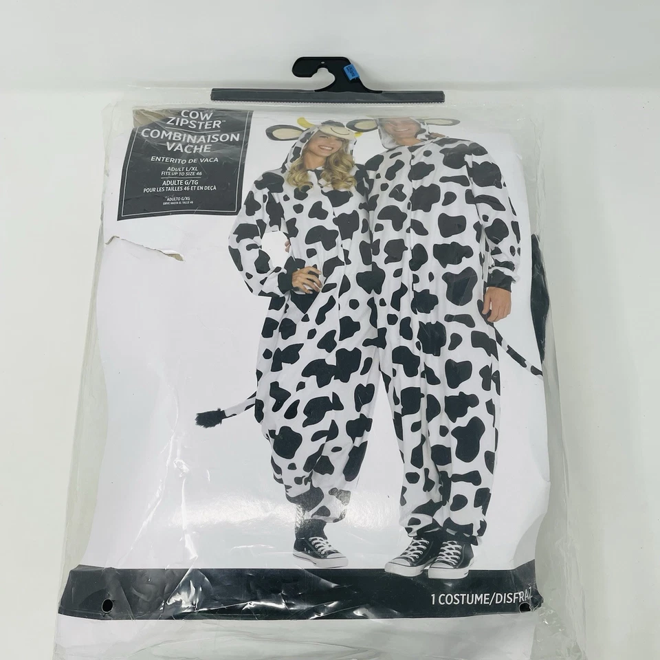 Vaca Cremallera Adulto Unisex L/XL Se Ajusta Hasta 46 Capucha Mono Disfraz Halloween 468 Foto 2 de 4