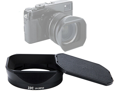 JJC Black Metal lens hood + Cap for Fujifilm LENS XF 23mm F1.4 R replace LH-XF23