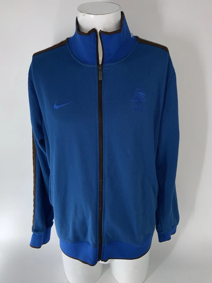 Chaqueta de fútbol Nike Países Bajos para hombre XL azul cremallera completa YGI O5-31 Foto 2 de 4