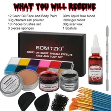 Bowitzki Halloween Face Paint Kit for Special Effect Makeup Halloween Makeup Kit