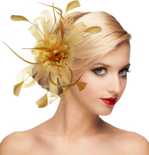Dressfan Fascinator Hat Headpiece Womens 20S Vintage Wedding Hair Accessories