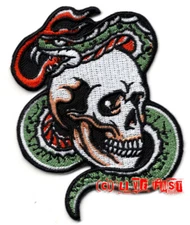 SKULL AND SNAKE PATCH embroidered, skull patches, grip reaper patch, battle vest