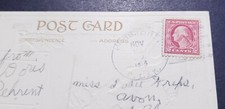 George Washington Red Two Cent Stamp on Hereford SD 1918 Thanksgiving Postcard