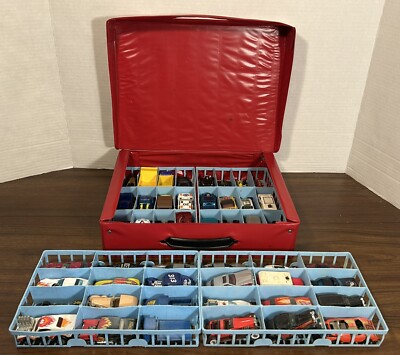 Red Tara Toys 48 Car Case Deluxe 1:64 scale Diecast Carrying Case with 48 cars