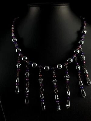 Kette Gothic Skull Totenkopf Collier Hämatit XXL Fetisch massiv - Bild 1 von 4
