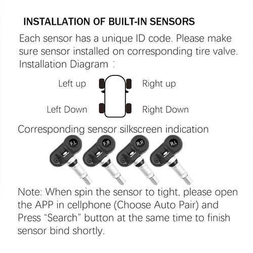 Tire Pressure Tester Real Time Anti Theft Tire Pressure Sensor For Android/IOSm - Picture 17 of 19