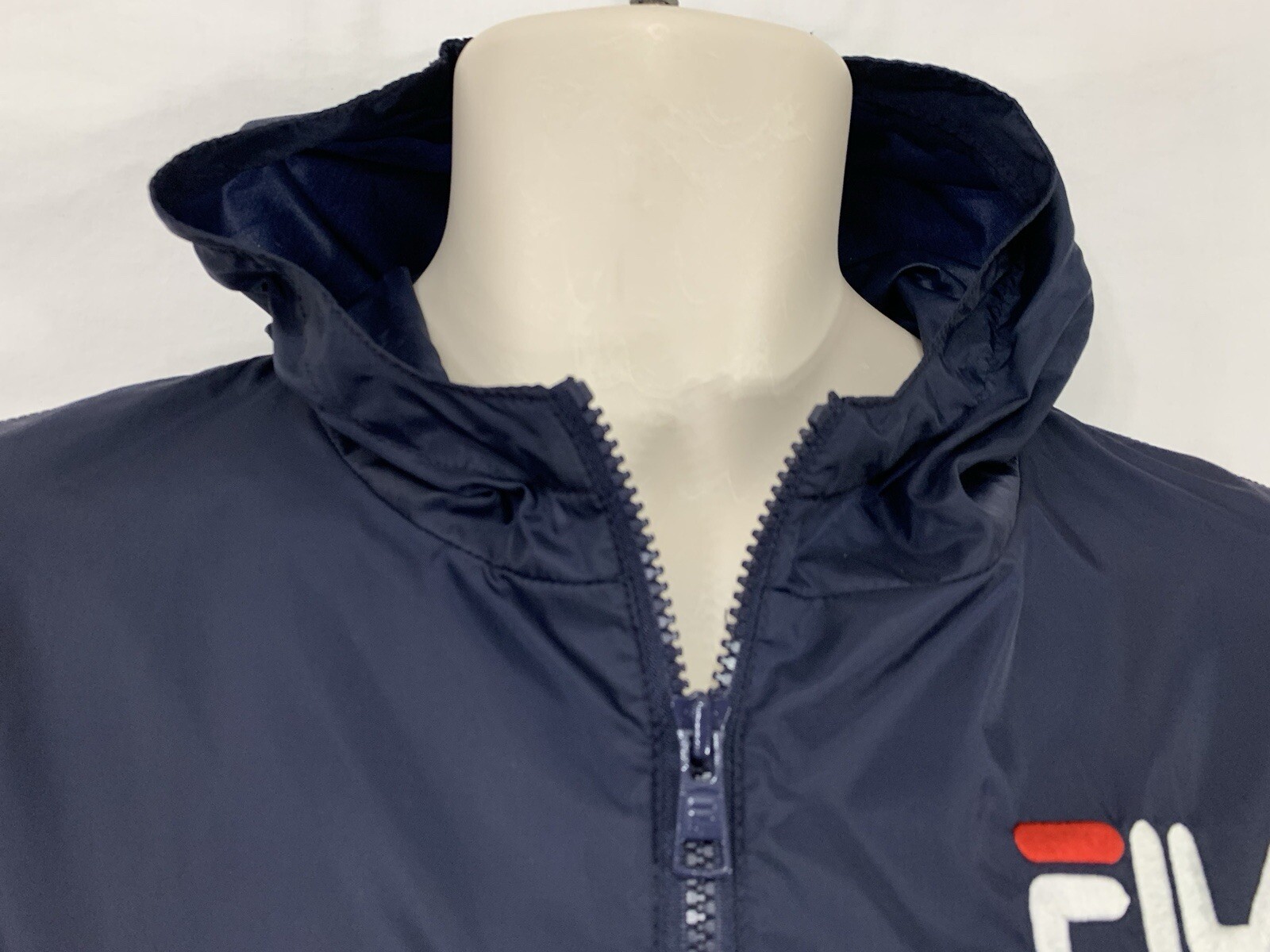 Giacca a vento vintage FILA ~ uomo L ~ pullover blu navy rosso bianco nylon