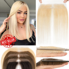 100 Human Hair Hairpiece Women  s Topper Toupee Receding Hairline Lace Patches