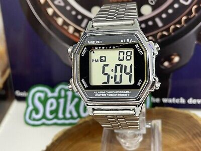 vintage SEIKO ALBA Alarm Chronograph W136-4A20 Retro Japanese Digital Watch