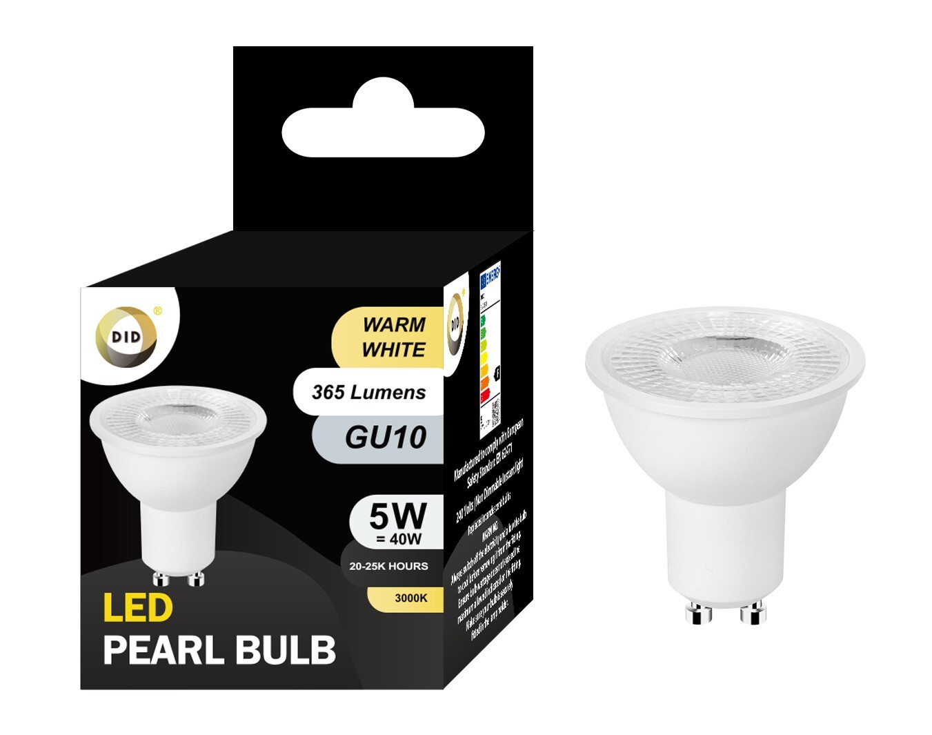 GU10 LED Bulb 5w = 40w Spotlight Warm Cool White Day Light Lamp Energy ...