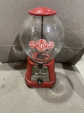 Antique Glass Advanced Model D Penny One Cent Gumball Machine Coin Op Vending