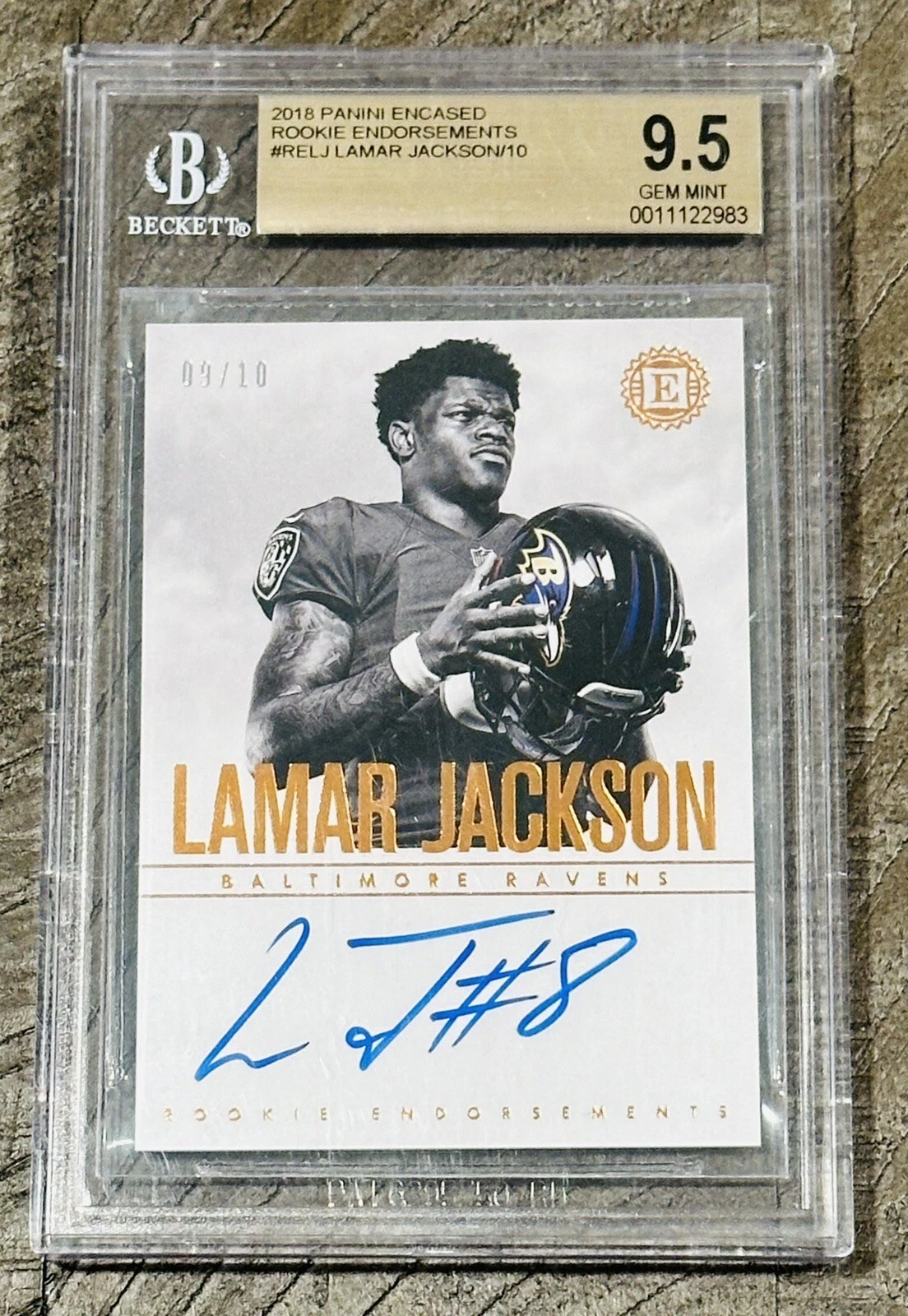 Lamar Jackson Panini Illusions Rookie Endorsements #RELJ Green Ink