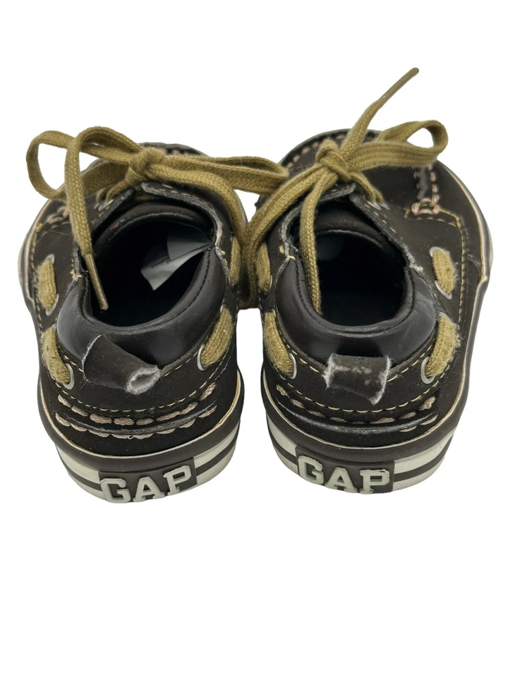 Baby Gap Boat Shoes Loafers Infant Size 3 brown Laces - Image 2 of 4