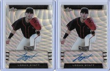 2019 Leaf Metal Draft LOGAN WYATT Silver Wave Prismatic Auto RC /30 Giants