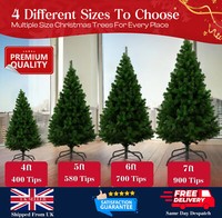 Christmas Tree With Stand 4ft 5ft 6ft 7ft Artifical Bushy Xmas Tree Home Decor
