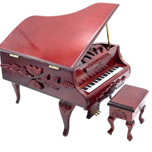 Melody Jane Dollhouse Harp & Music Stand - Mahogany 1:12 Scale Miniature Accessory