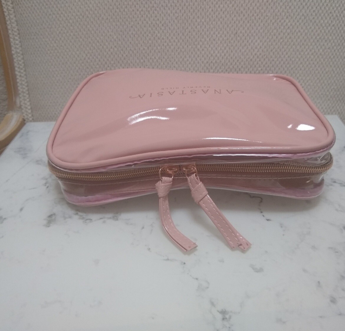 Anastasia Beverly Hills Pink Clear Makeup Toiletries Bag New