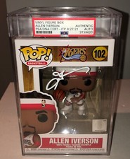 Allen Iverson Philadelphia 76ers #102 Signed Funko Pop PSA Encapsulated