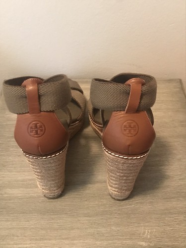 NUEVO Tory Burch Adonis Cuña Alpargata Verde Oliva Sandalia Mujer Talla 8 - Imagen 6 de 11