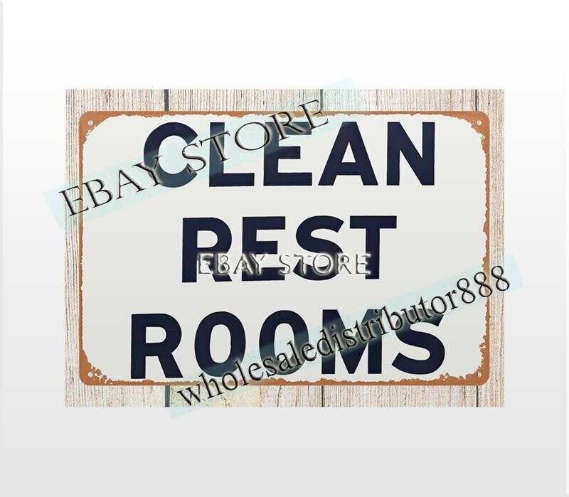 Clean Rest Rooms metal tin sign nostalgic room wall art