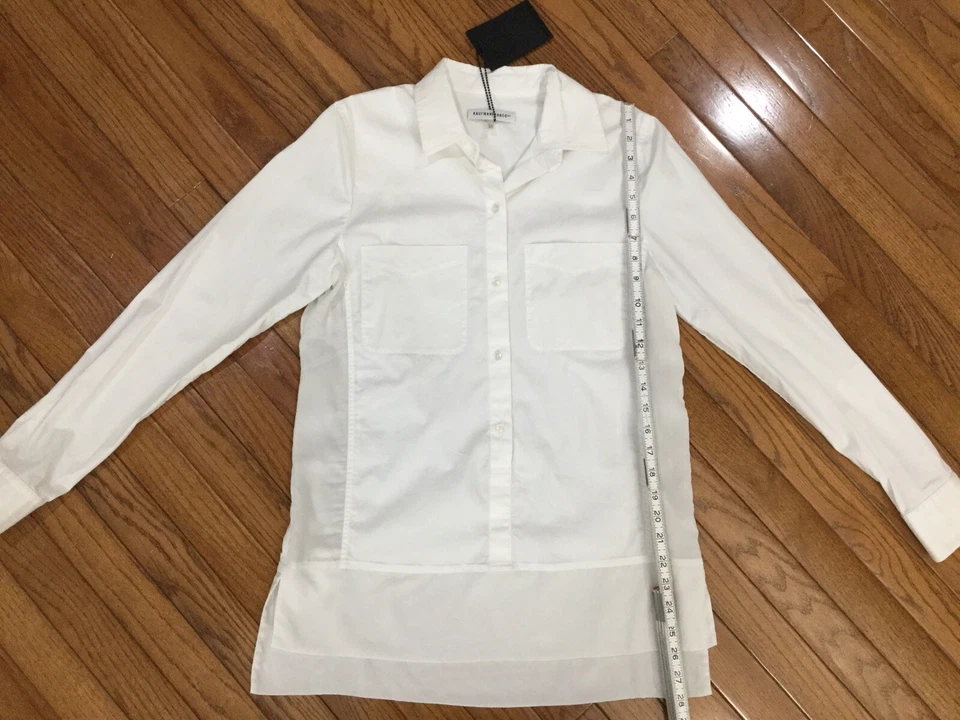 NUEVO CON ETIQUETAS KAUFMANFRANCO 021 Mujer Blusa Blanca Camisa Top Talla S Nueva Foto 3 de 4