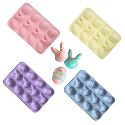 Osterei/Hase Silikonform Tablett zufällige Farbe - Schokolade, Gelee, Kuchen