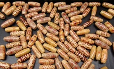 Mixed Printed Wood BEADS  23mm long OVAL~ Crafts Jewelry Mini Macramé 100 - 500