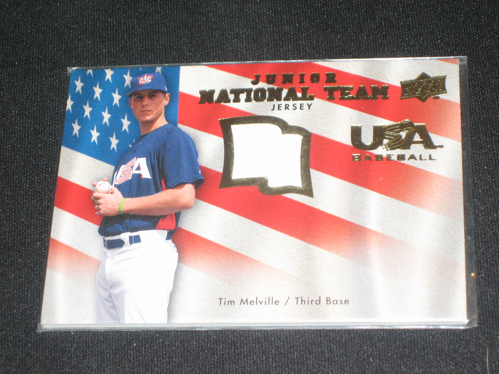 TIM MELVILLE USA STAR LEGEND AUTHENTIC CERTIFIED GAME USED JERSEY BASEBALL CARD
