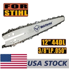 US 12Inch 3/8 LP .050 44DL Chainsaw Mini Guide Bar & Chain for Stihl MS170 MS180