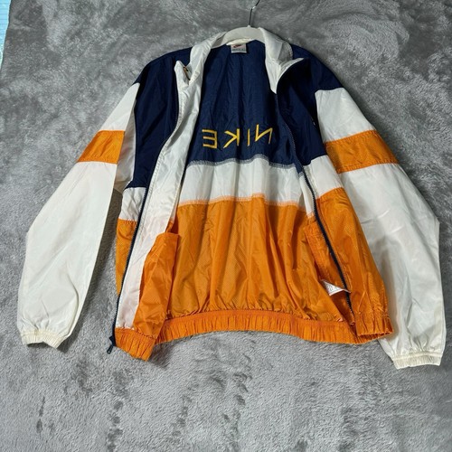Nike Youth M Gray Tag Windbreaker Jacket 90s Y2K Colorblock Full Zip Retro - Picture 8 of 12