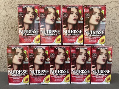 9 BOXES GARNIER 5560 CEREZA CHERRY NUTRISSE PERMANENT HAIR COLOR MEXICO