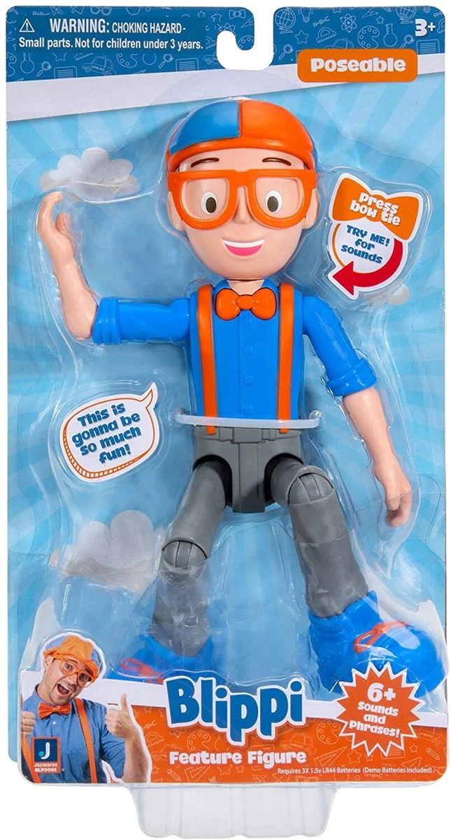 Blippi Feature Talking Figure 9 inch Articulated Toy with 8 Sounds and Phrases