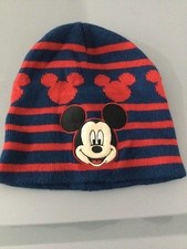 Disney Micky Mouse Hat Beanie 2T-5T Kids Striped Winter Ski Hat Knit Casual