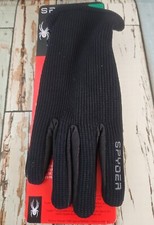 Spyder Leather Palm Stretchable Gloves, Size Small Black