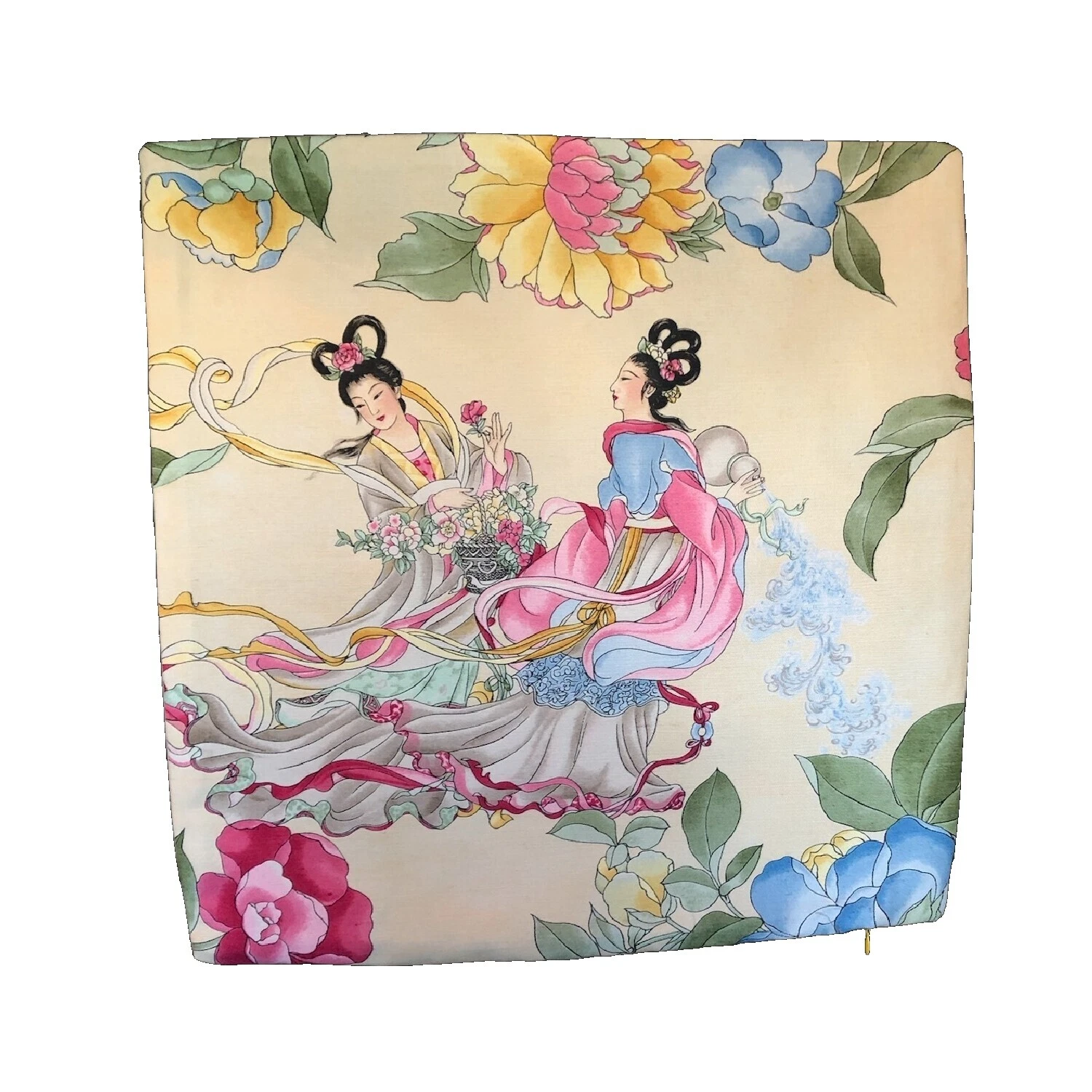 Linen Blend Square Asian Home Décor Pillows