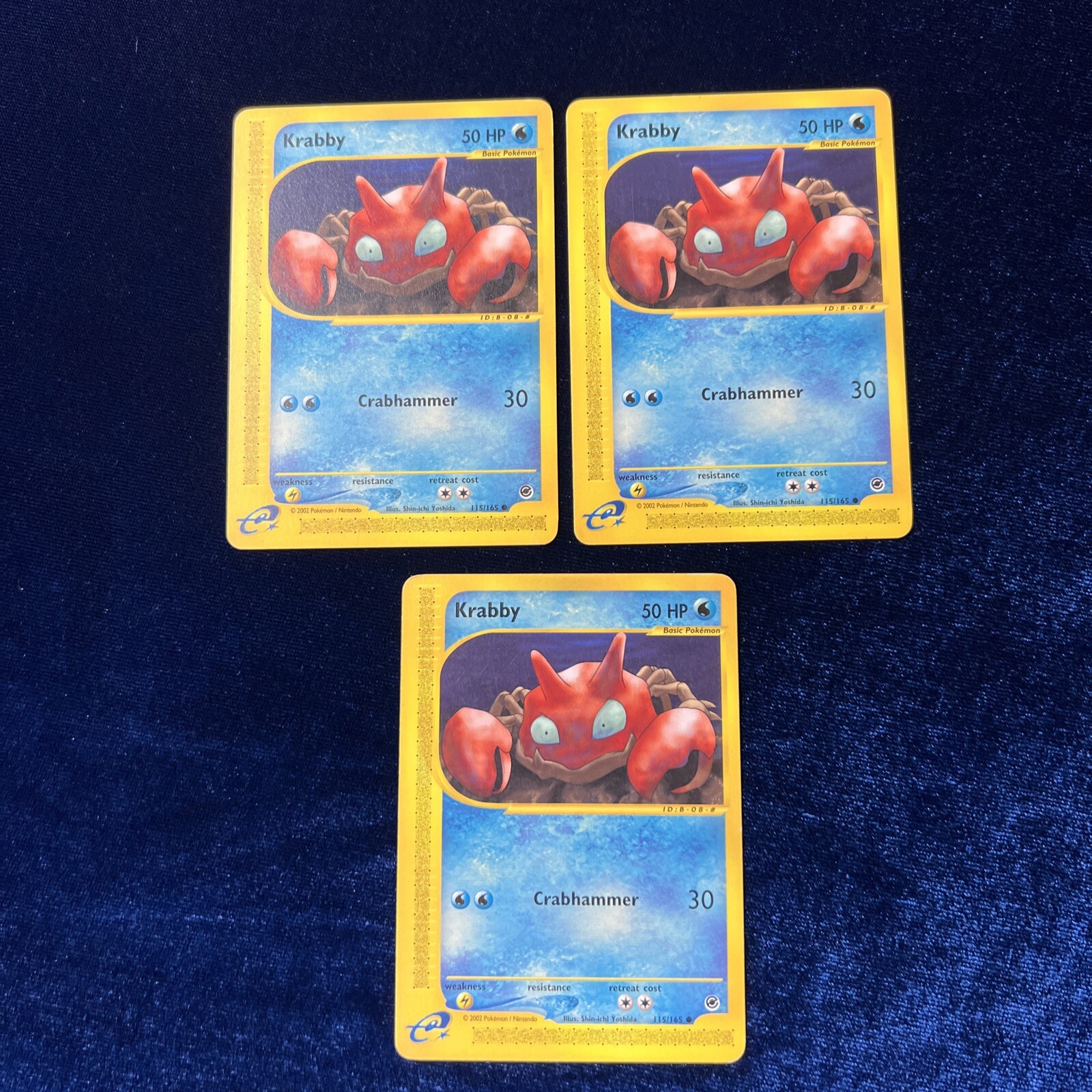Krabby 115/165 Expedition Pokemon E Series Card Vintage 2002 Nintendo 3