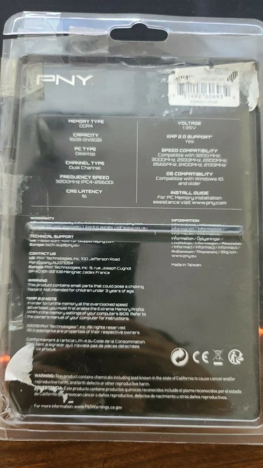 PNY MD16GK2D4320016AXR, Technologies XLR8 16GB DDR4 SDRAM Memory Module - Image 2 of 2